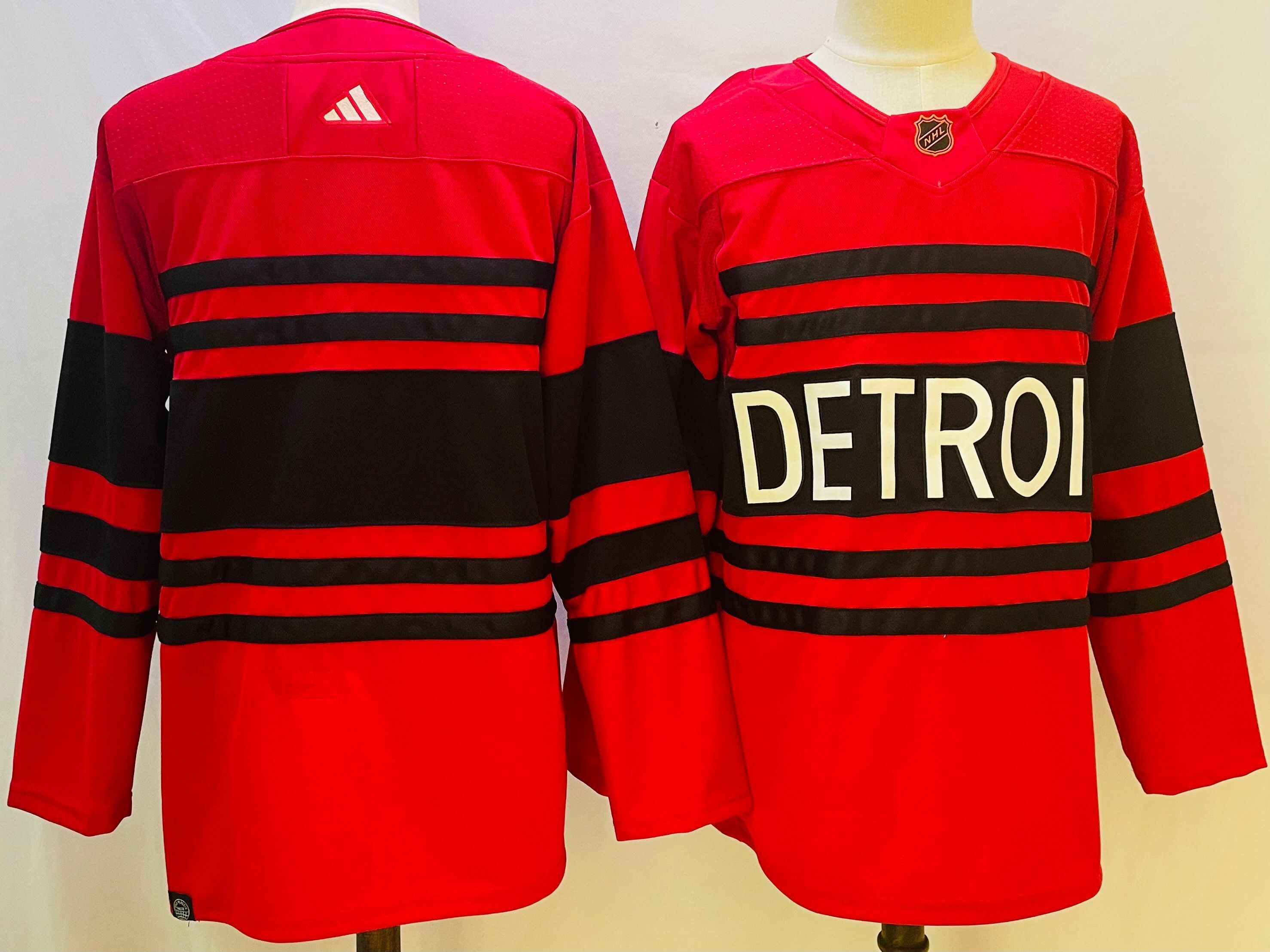 Men Detroit Red Wings Blank Red Throwback 2022 Adidas NHL Jersey->edmonton oilers->NHL Jersey